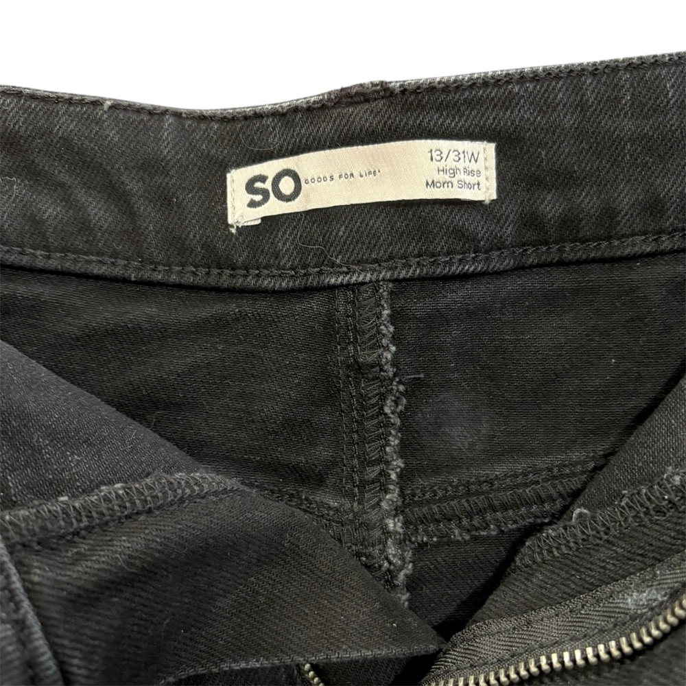 SO Black Jean Mom Shorts High-Waisted Cuffed 13 / 31W - Picture 3 of 6
